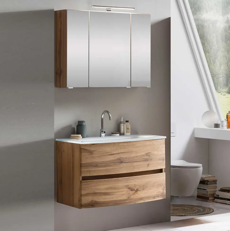 Waschtisch und Spiegelschrank Ruliand