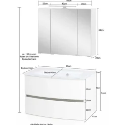 Waschtisch und Spiegelschrank Ruliand