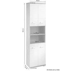 Weißer Badhochschrank Zirco