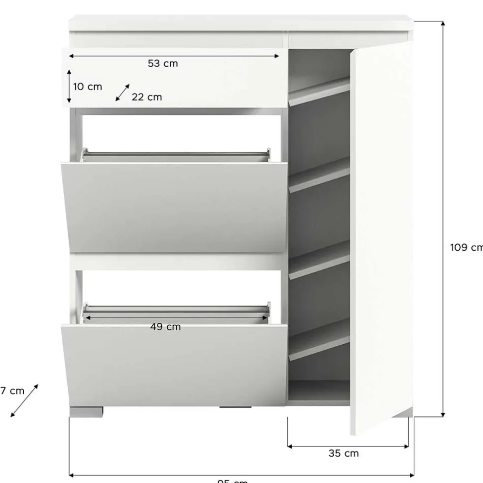Weißer Schuh Schrank Filicudio