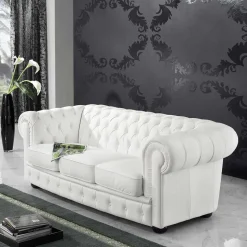 Weißes Chesterfield Sofa Jymm