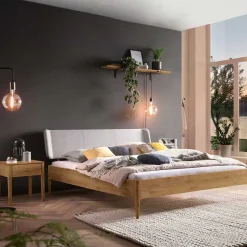 Wildeiche Doppelbett Lannla