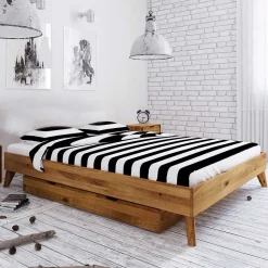 Wildeiche Einzelbett Vinial