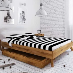 Wildeiche Einzelbett Vinial
