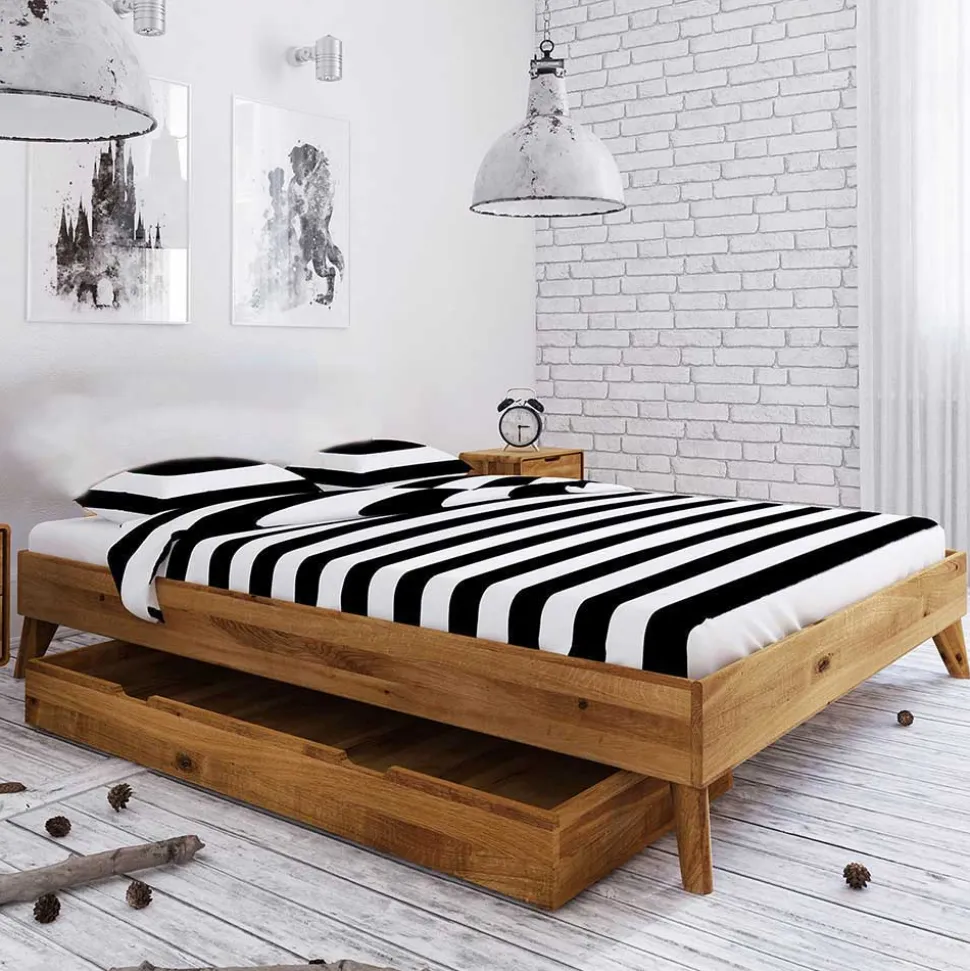 Wildeiche Einzelbett Vinial