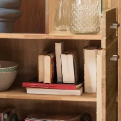 Wildeiche Vitrinenschrank Divrina