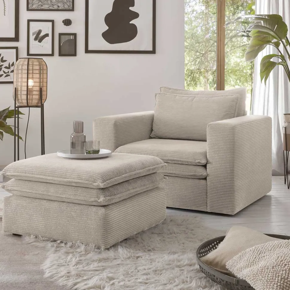 Wohnzimmer Sessel Beige Edance