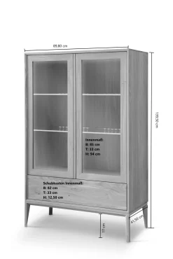 Wohnzimmervitrine modern Belafoma
