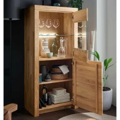 Wohnzimmervitrine Wildeiche Divrina