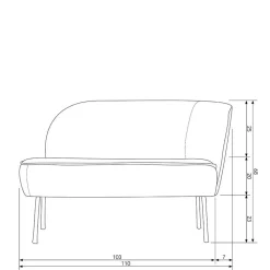 Zweisitzer Lounge Sofa Merkur