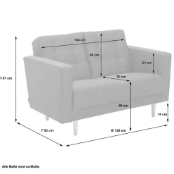 Zweisitzer Sofa Anthrazit Loytima